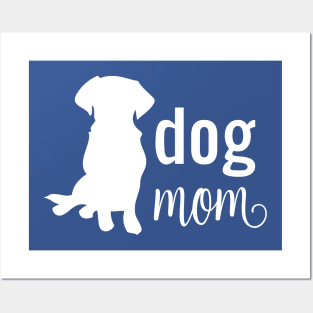 Dog Mom Silhouette White Posters and Art